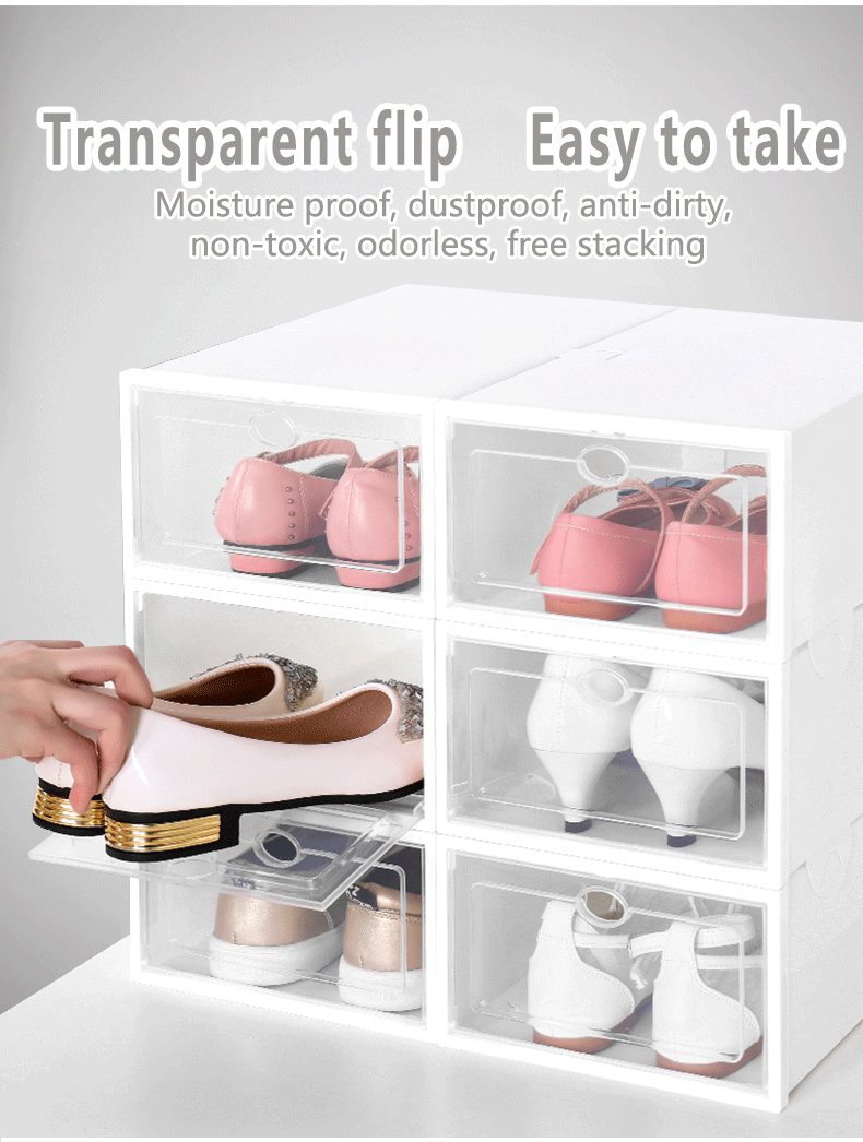 6pc transparent shoe organizer