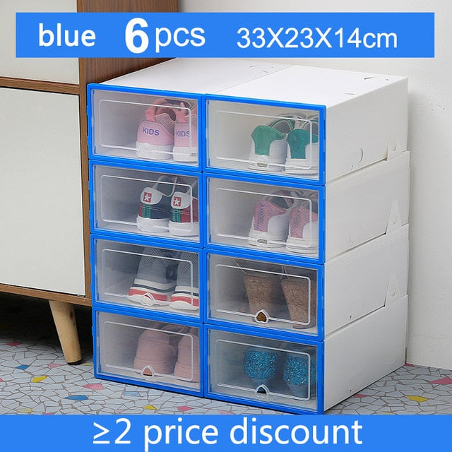 6pc transparent shoe organizer